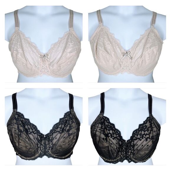 SET OF 4 Chantelle Rive Gauche Full Coverage Unlined Bra...